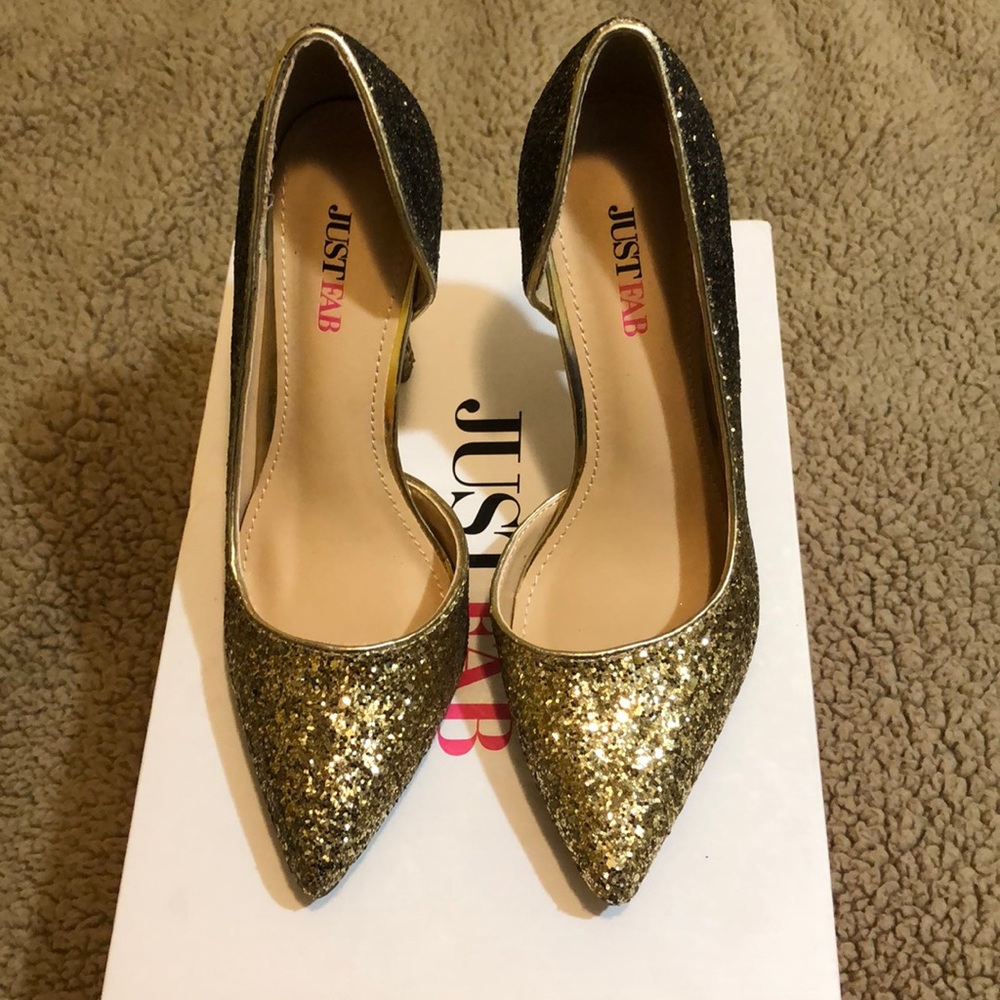 Black && Gold Sequin Heels